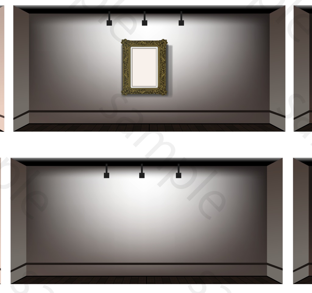 美術館と絵の背景イラスト素材 - 高解像度png or ai