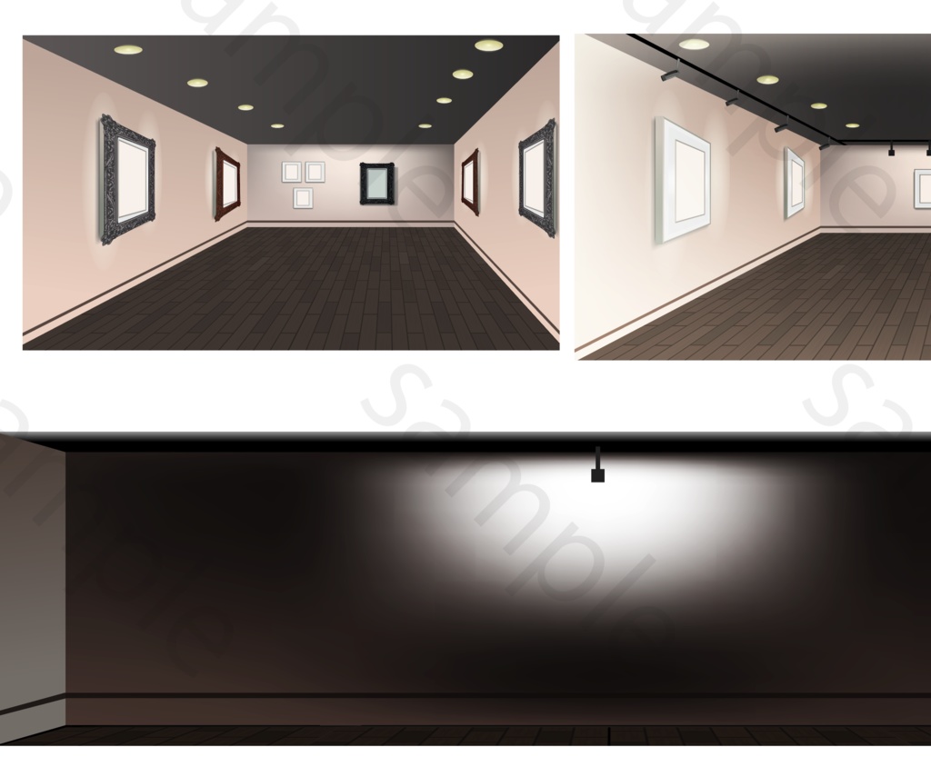 美術館と絵の背景イラスト素材 - 高解像度png or ai