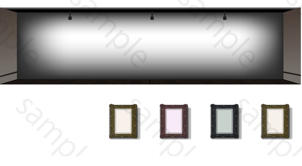 美術館と絵の背景イラスト素材 - 高解像度png or ai