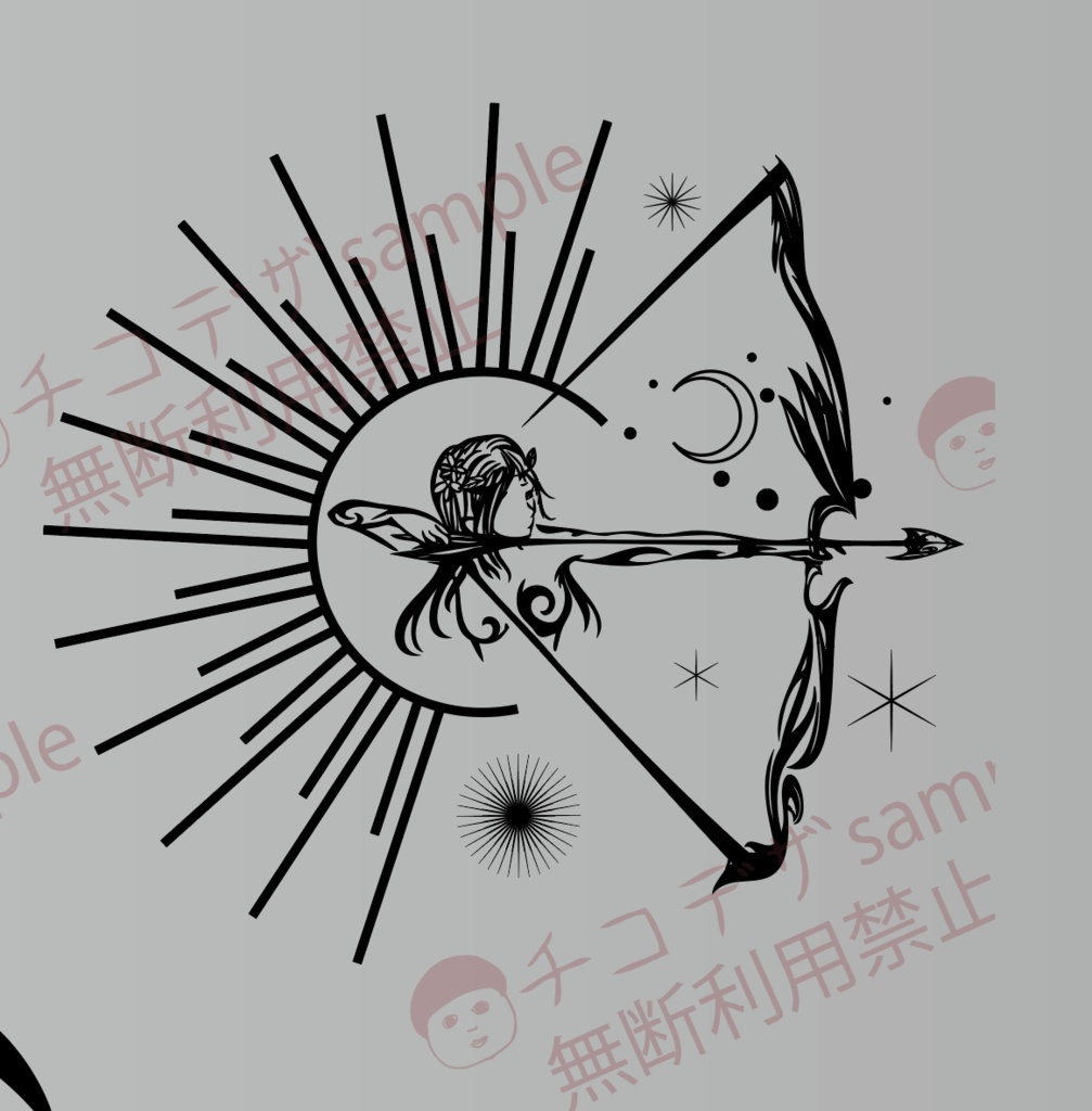 ラブ天使・翼トライバルタトゥーデザイン全10セット - png or ai/テクスチャ素材集