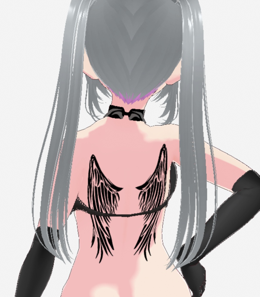 翼のトライバルタトゥーイラスト7セット - ai or 高解像度png (おまけvroidテクスチャ)