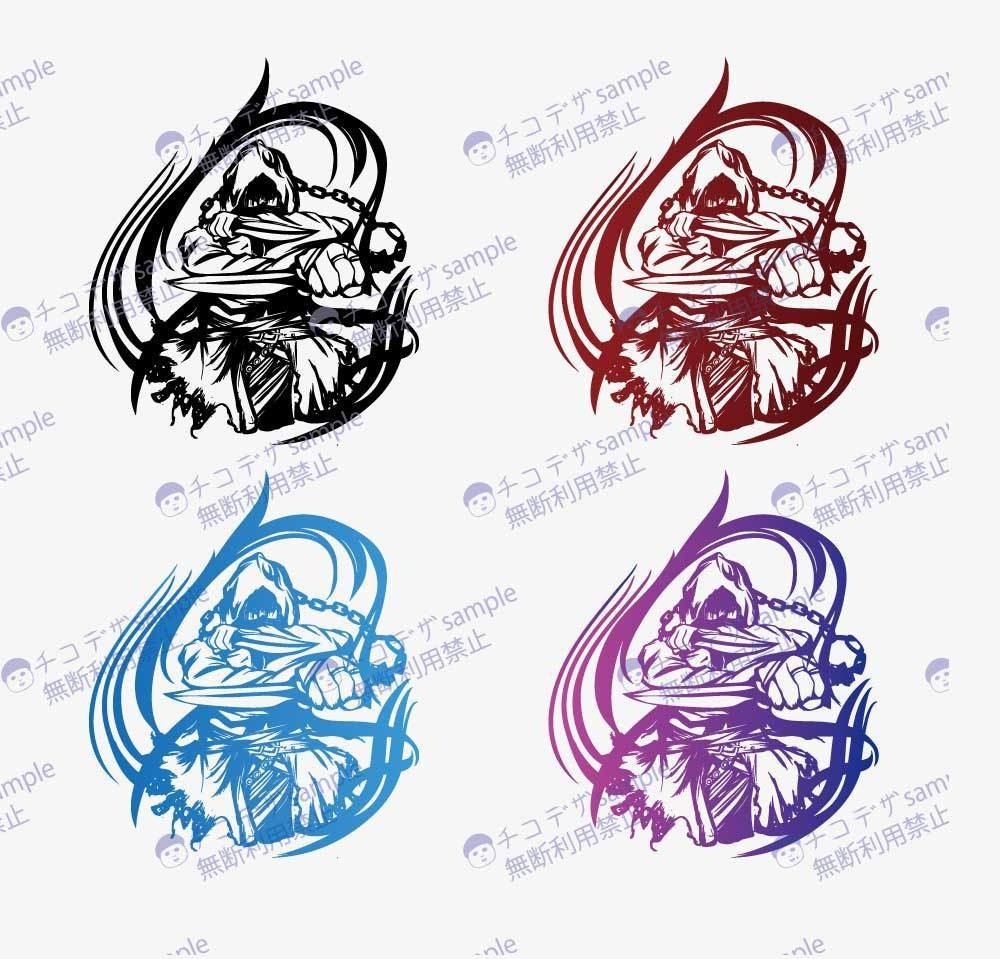 アサシンのタトゥーイラスト4種類のカラーセット 高解像度png or ai - 123