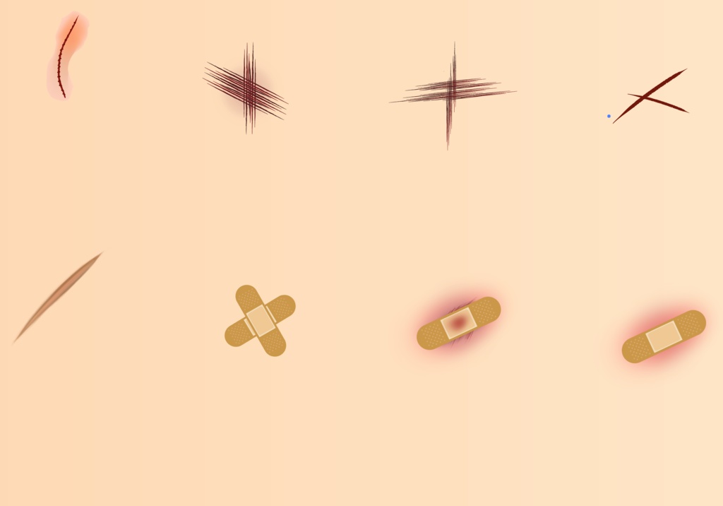 キズ・ダメージのテクスチャPNG(背景透過)33セット2 - 高解像度PNG