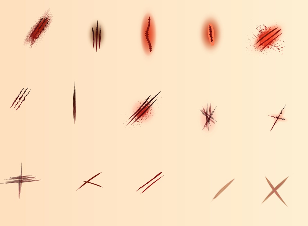 キズ・ダメージのテクスチャPNG(背景透過)33セット2 - 高解像度PNG