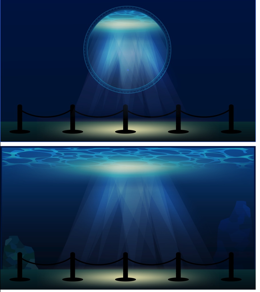 不思議な水族館のお部屋セット48種類 - 高解像度PNG or ai(ベクター)