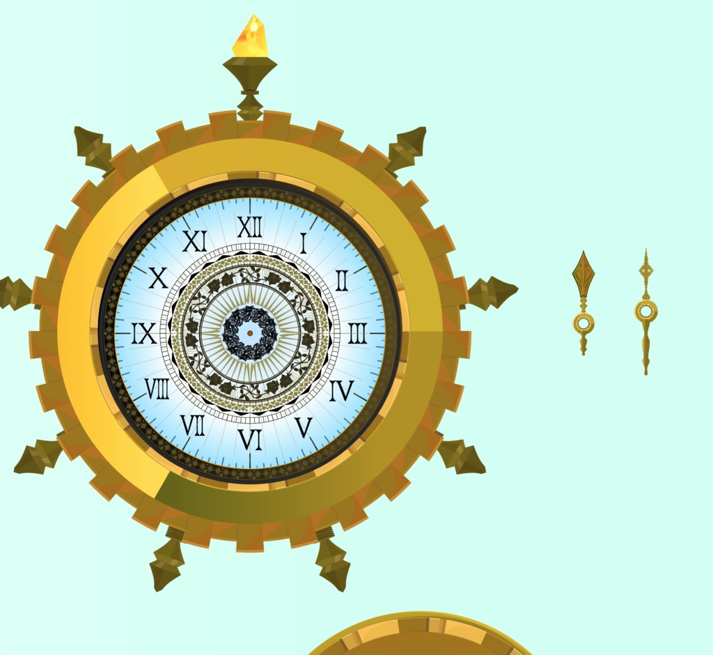 クラシックな時計セット - 短針・長針・文字盤分離-ai or ベクター