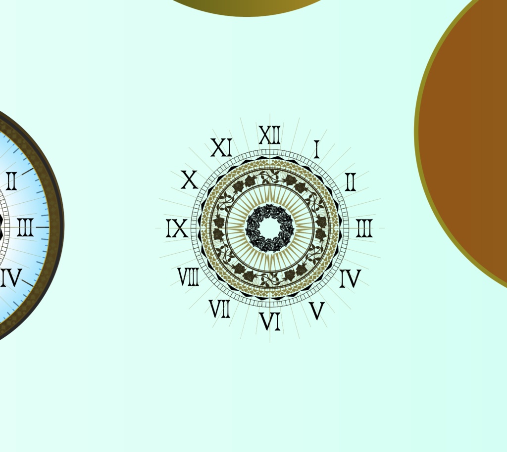 クラシックな時計セット - 短針・長針・文字盤分離-ai or ベクター