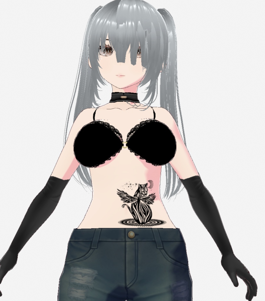 Lucifer Cat - トライバルタトゥーデカール - png or ai(ベクター) vroidテクスチャセット