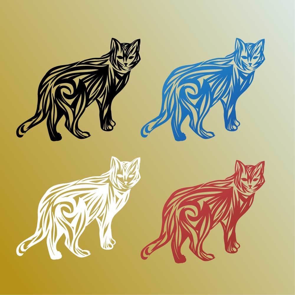 猫のおしゃれなトライバルタトゥー - ai or 高解像度PNG