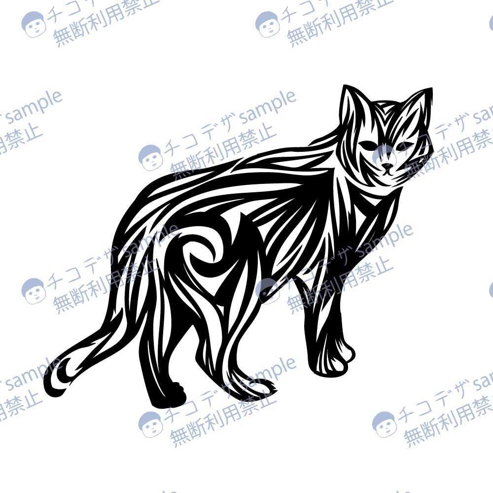 猫のおしゃれなトライバルタトゥー - ai or 高解像度PNG