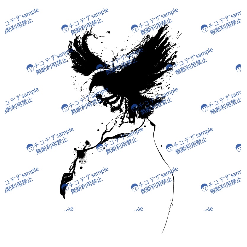 Yatanoctis 八咫烏の墨絵タトゥーデカール (背中) - vroidテクスチャ