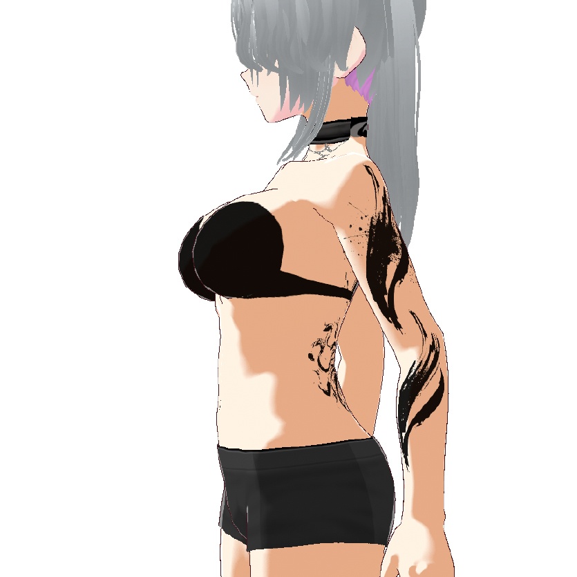 Yatanoctis 鳳凰の墨絵タトゥーデカール (背中) - vroidテクスチャ