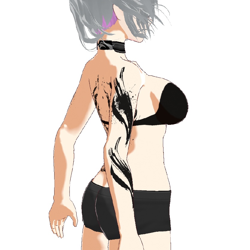 Yatanoctis 鳳凰の墨絵タトゥーデカール (背中) - vroidテクスチャ