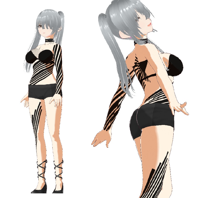 Dark Sings -Skystreak(スカイストリーク)電光石火と斜線のvroidテクスチャデカールセット