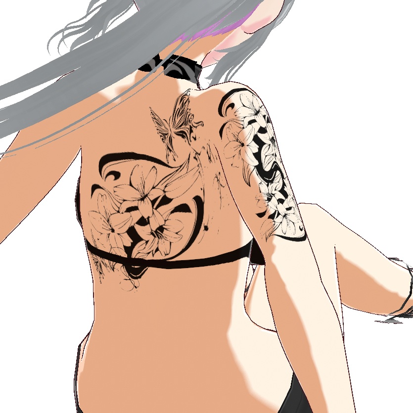 Dark Sings -Lilium(リリウム)ゆりの花と蝶々のvroidテクスチャデカールセット