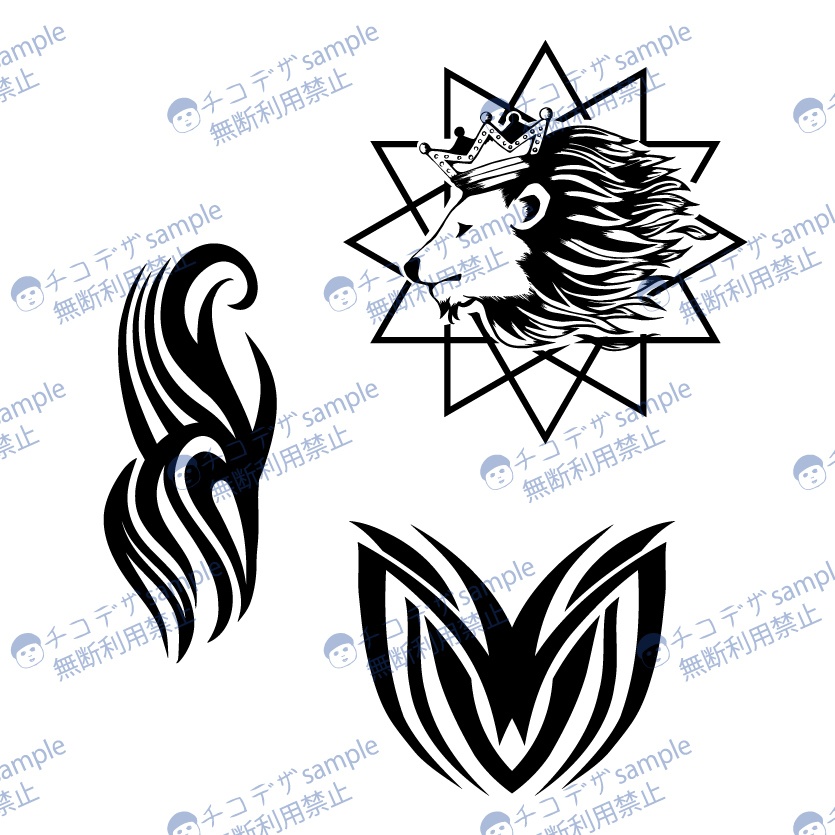 Dark Sings - 百獣王 ライオンのデカール・タトゥーセット