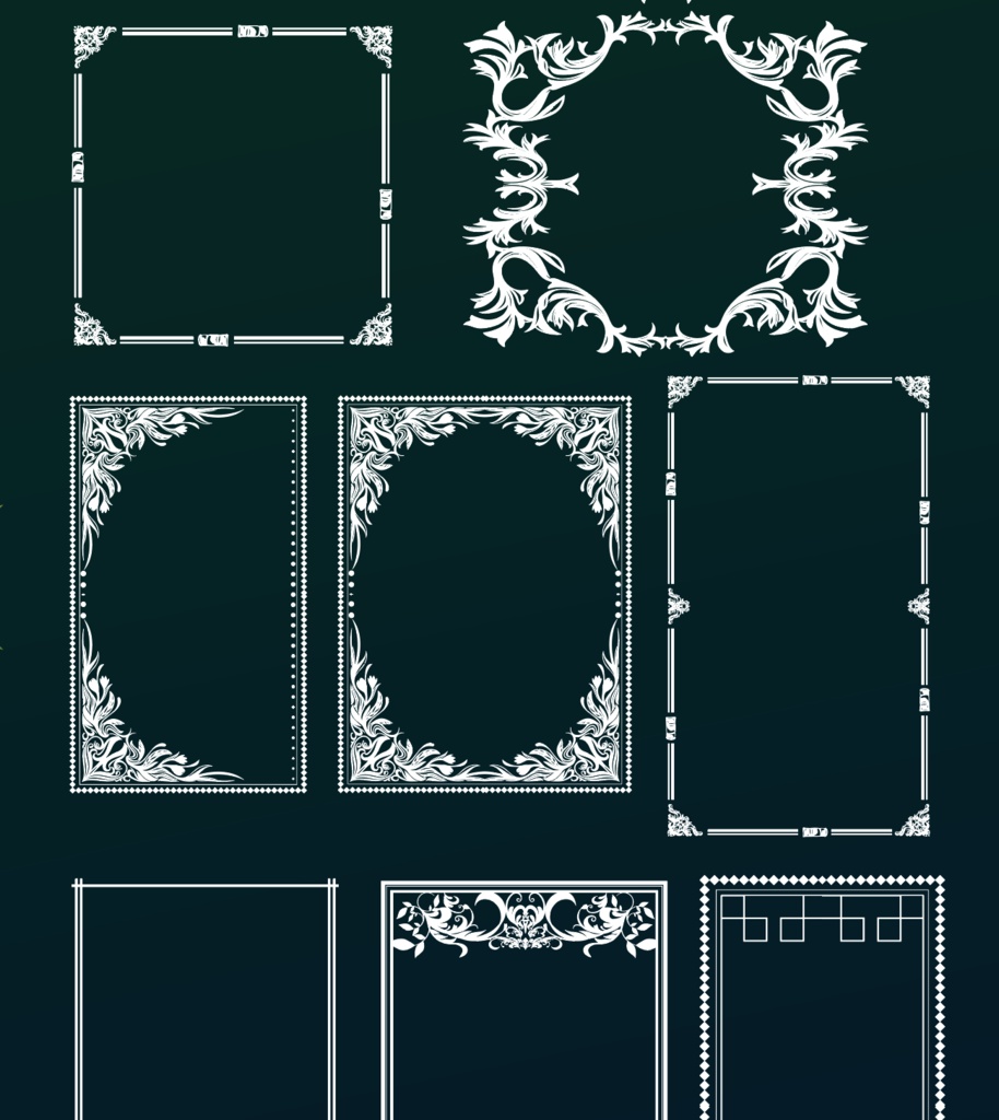 星降る剣Starfall Blade フレーム・装飾100イラスト - ココフォリア部屋デザイン素材セット