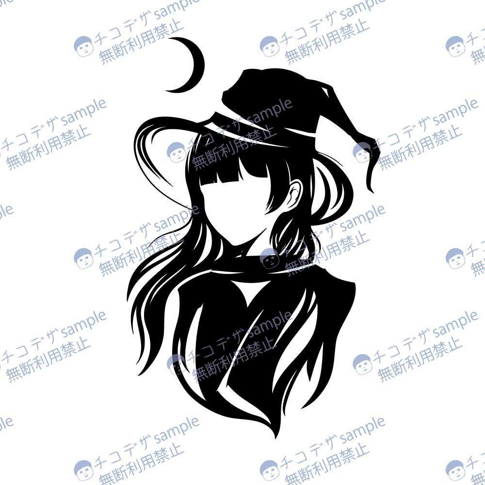 魔女と月のタトゥー- 高解像度png or ai(ベクター)