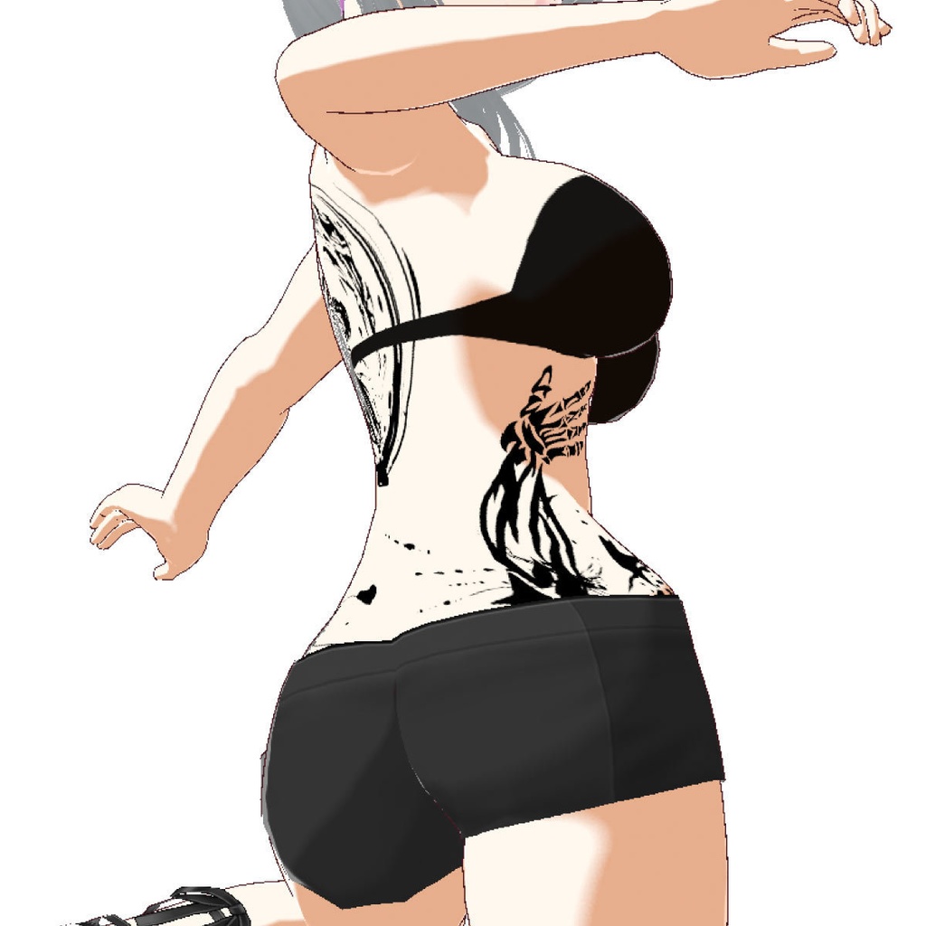 Yatanoctis 死神とスカルの手のタトゥー - vroidテクスチャ