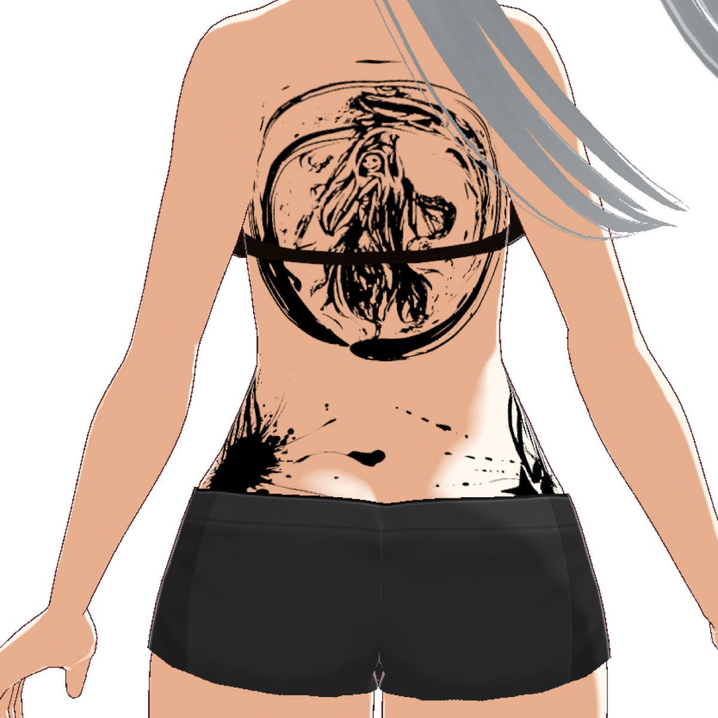 Yatanoctis 死神とスカルの手のタトゥー - vroidテクスチャ