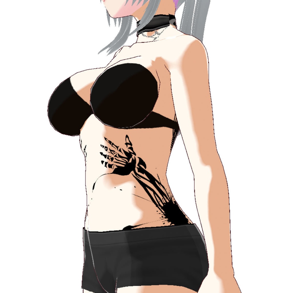 Yatanoctis 死神とスカルの手のタトゥー - vroidテクスチャ