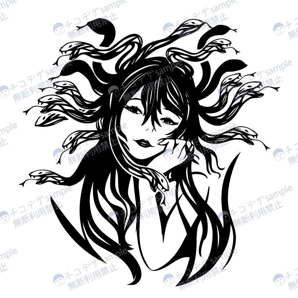 メデューサのトライバルタトゥー - 高解像度png or ai(ベクター)