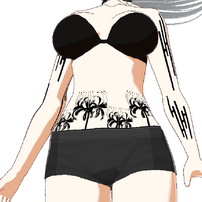 霞牙(かすみが) - 雲と狼と彼岸花のタトゥーデカールセット - Dark Sings