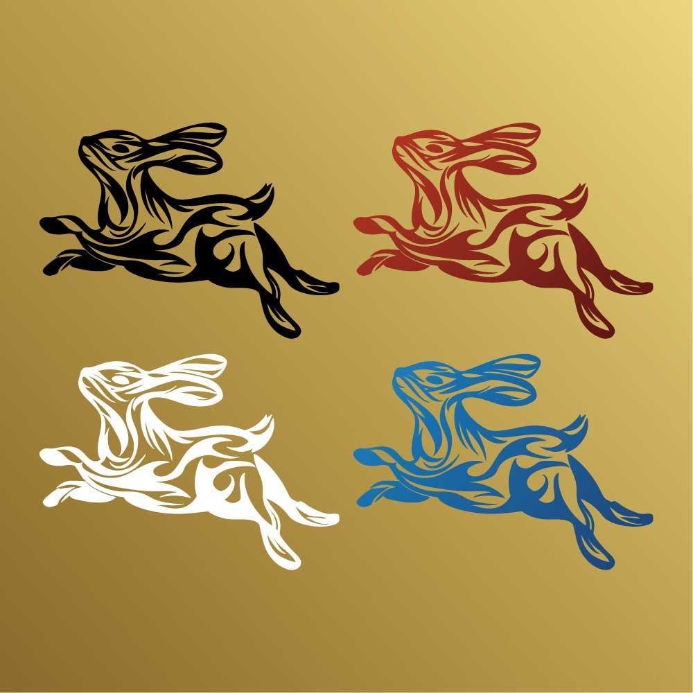 跳ねウサギのトライバルタトゥー - 高解像度png or ai(ベクター)