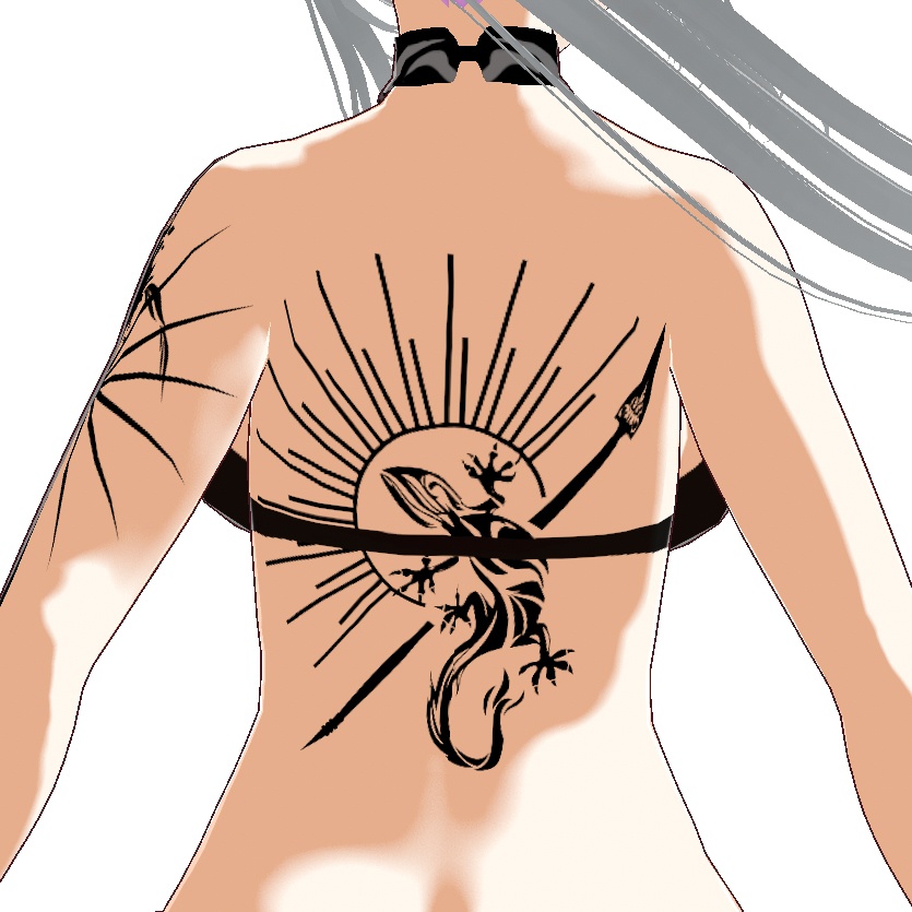 Salamandra(サラマンドラ)サラマンダーと槍のタトゥーデカールセット - Dark Sings