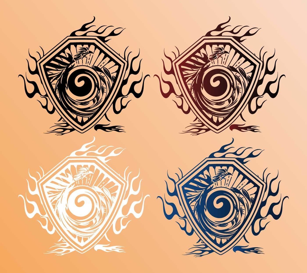 不死鳥のエンブレムのタトゥーマーク - 高解像度png or ai(ベクター)