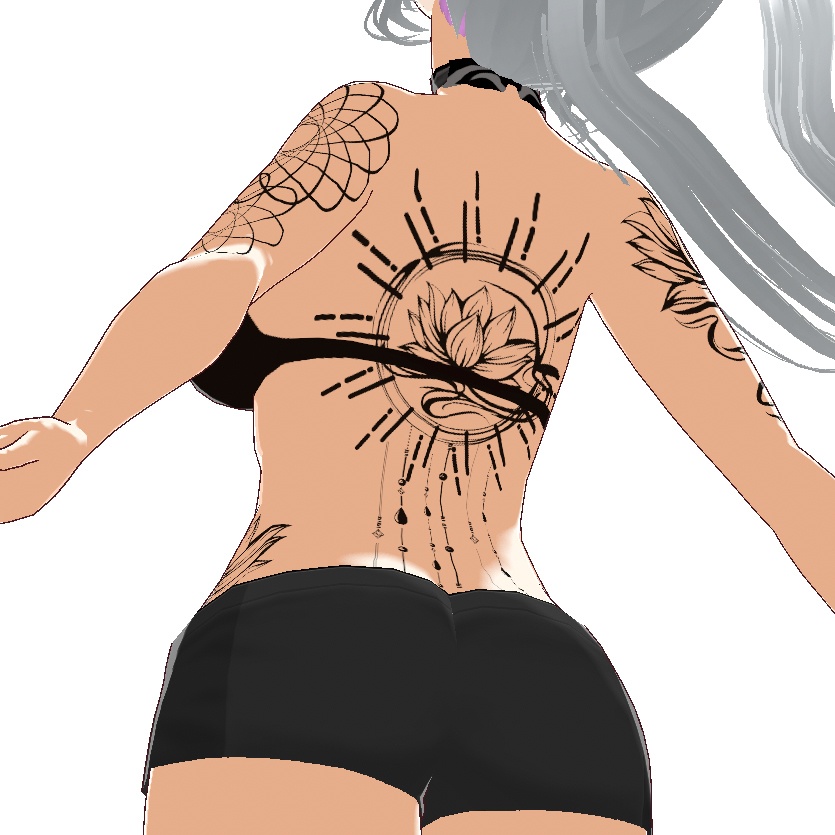 Heavenly Lotus(ヘヴンリー・ロータス)蓮の花のタトゥーデカールセット - Dark Sings