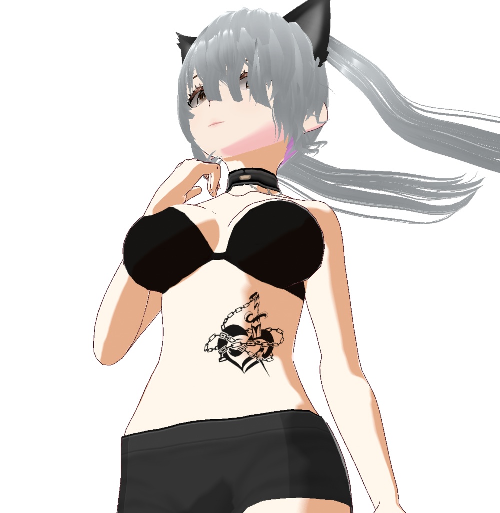 ハートと鎖のナイフのトライバル風タトゥー - カラー4種セット 高解像度png or ai(ベクター)