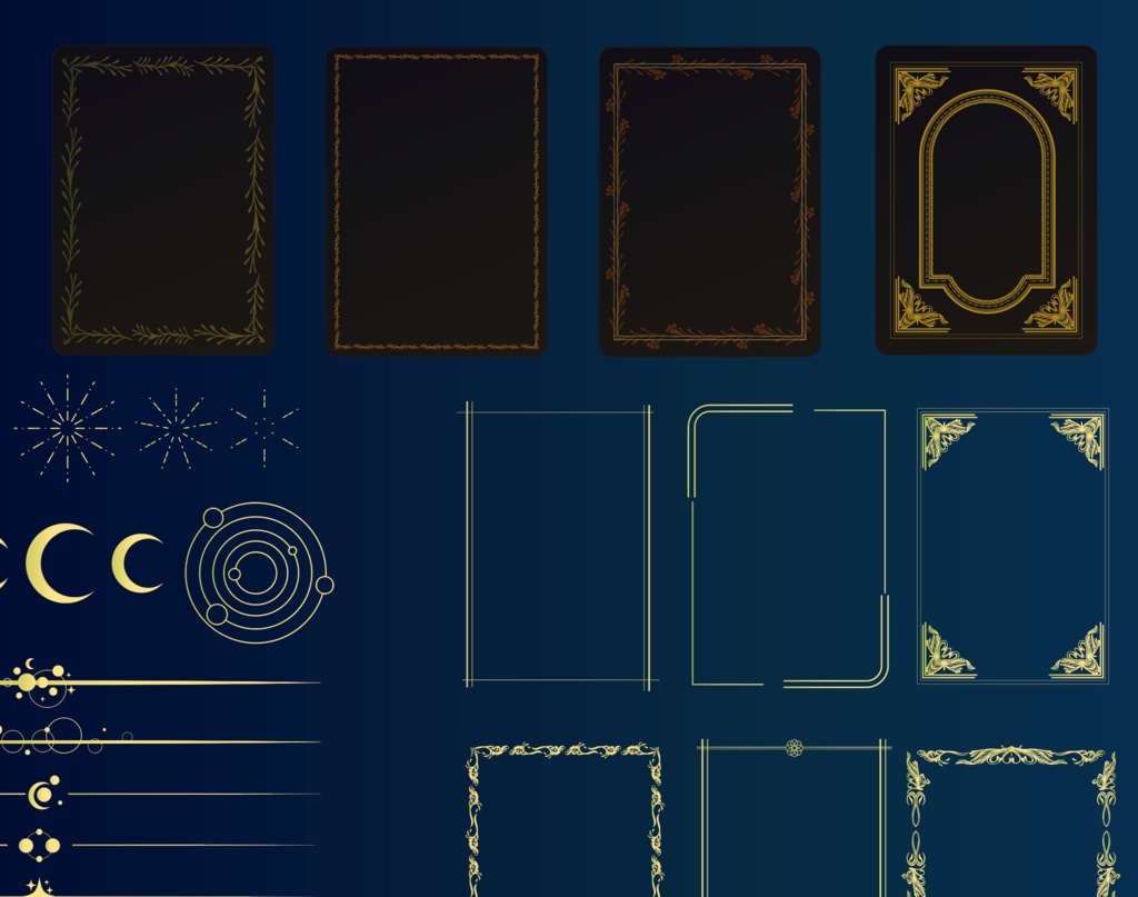 星・太陽宇宙と天体の不思議なTRPGココフォリア部屋素材 - PNG or ai全83セット