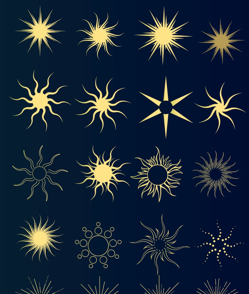 星・太陽宇宙と天体の不思議なTRPGココフォリア部屋素材 - PNG or ai全83セット