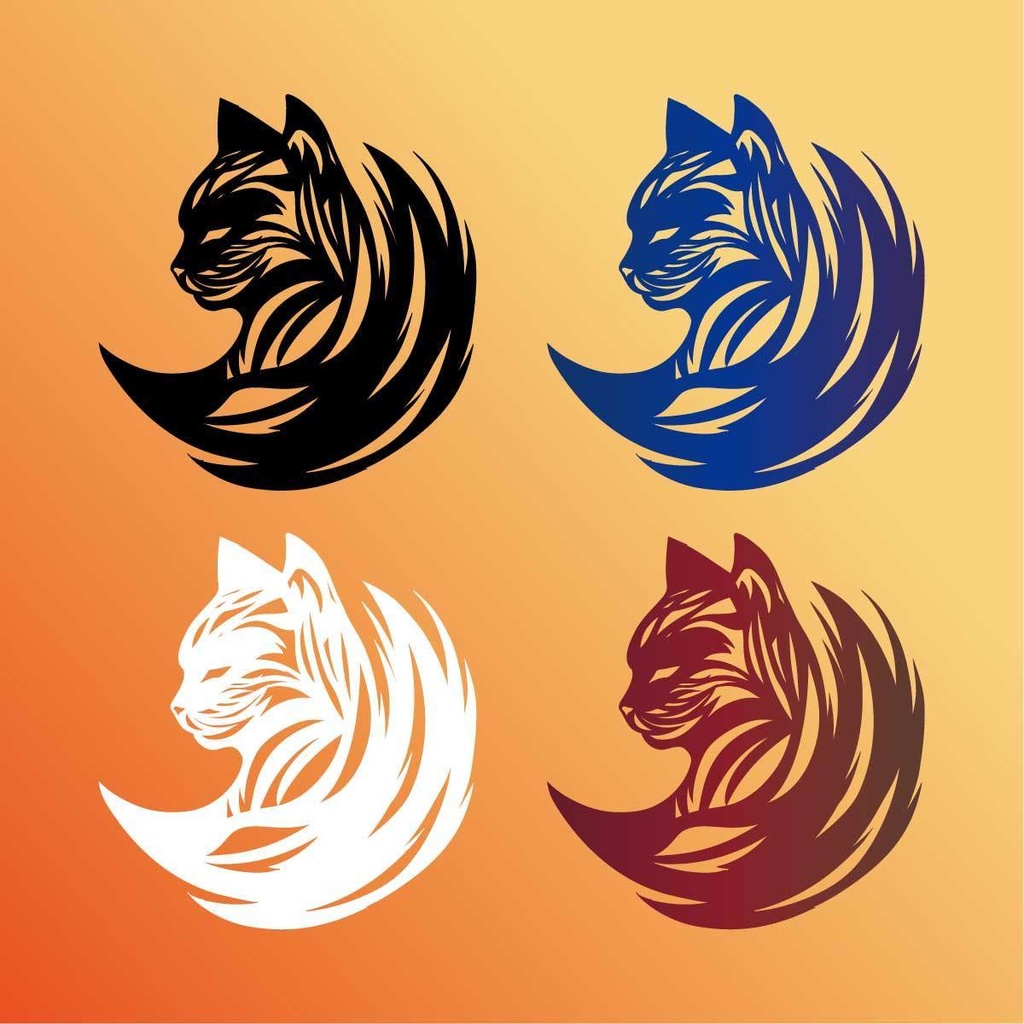 月猫のタトゥー・テクスチャ - 高解像度png or ai(ベクター)