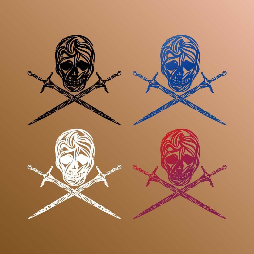 ドクロと剣のクールなトライバルタトゥー - ai(ベクター) or 高解像度png