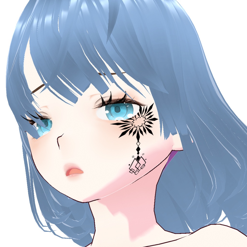 トライバル風クールなvroidフェイスペイント 全8種類 A total of 8 cool tribal-style face paints.