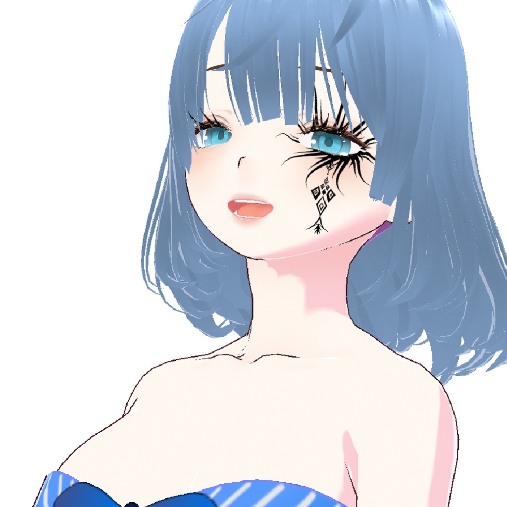 トライバル風クールなvroidフェイスペイント 全8種類 A total of 8 cool tribal-style face paints.