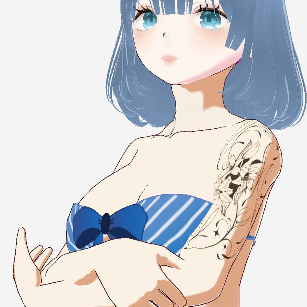 おしゃれな百合の花の線画マーク - ai(ベクター) or png +vroidテクスチャ