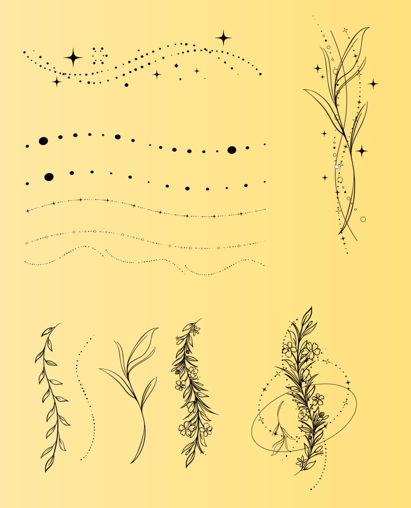 キラキラ細い線のビンテージライン・フレーム・枠45種デザインセット - ココフォリアTPGG部屋素材にも