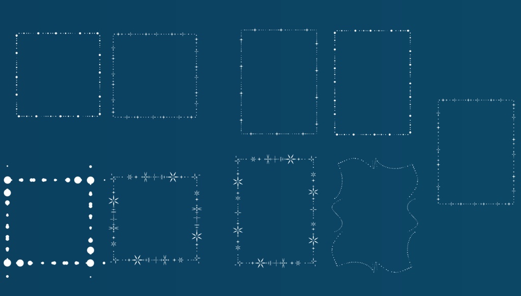 キラキラ細い線のビンテージライン・フレーム・枠45種デザインセット - ココフォリアTPGG部屋素材にも