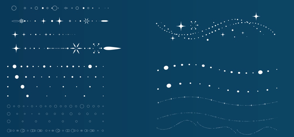 キラキラ細い線のビンテージライン・フレーム・枠45種デザインセット - ココフォリアTPGG部屋素材にも