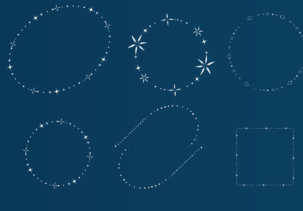 キラキラ細い線のビンテージライン・フレーム・枠45種デザインセット - ココフォリアTPGG部屋素材にも