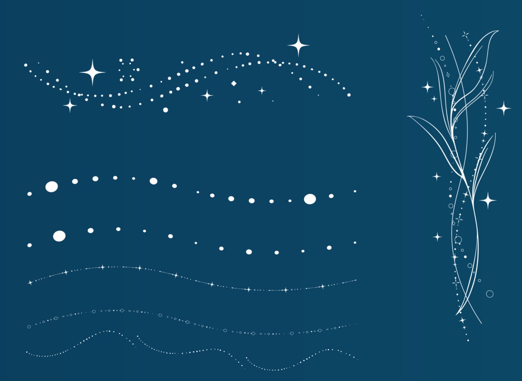 キラキラ細い線のビンテージライン・フレーム・枠45種デザインセット - ココフォリアTPGG部屋素材にも