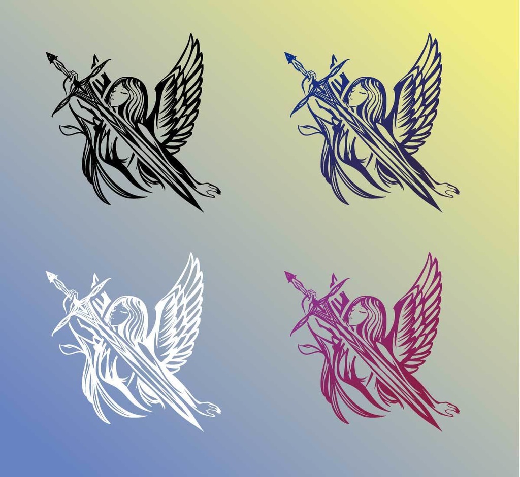 セイレーンのトライバル風タトゥー - 高解像度png or ai(ベクター)