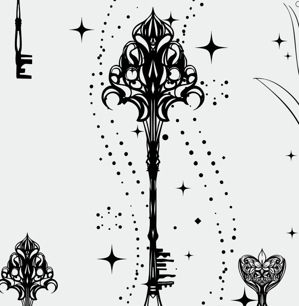 アンティーク・ビンテージな鍵のイラストマーク - 高解像度png or ai