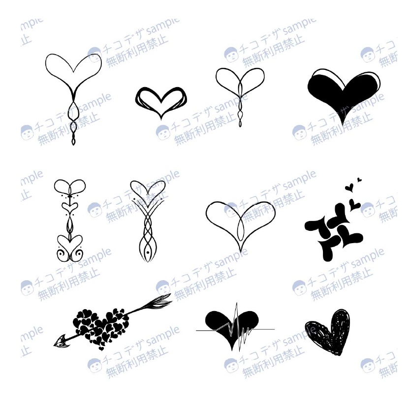 Amarella(アマレッラ)小さなハートのデカールセット - Dark Sings