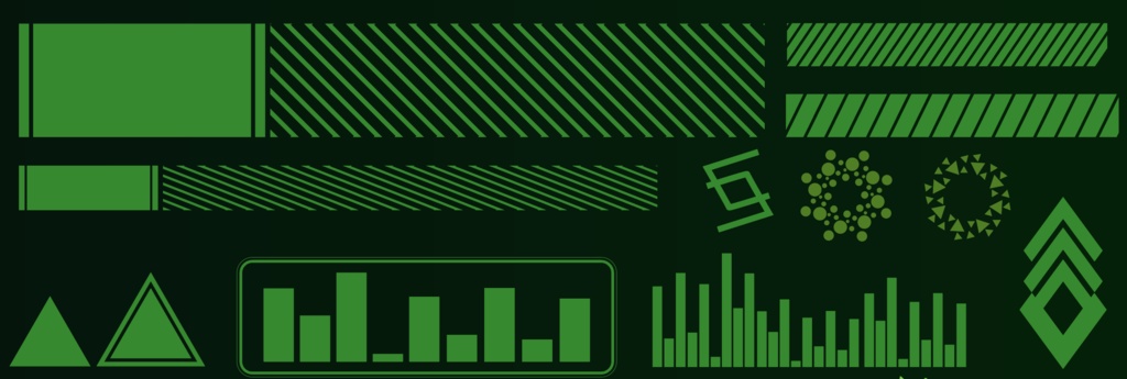 サイバーパンクデザインパーツその3 - 53種類の高解像度png or ai(ベクター)