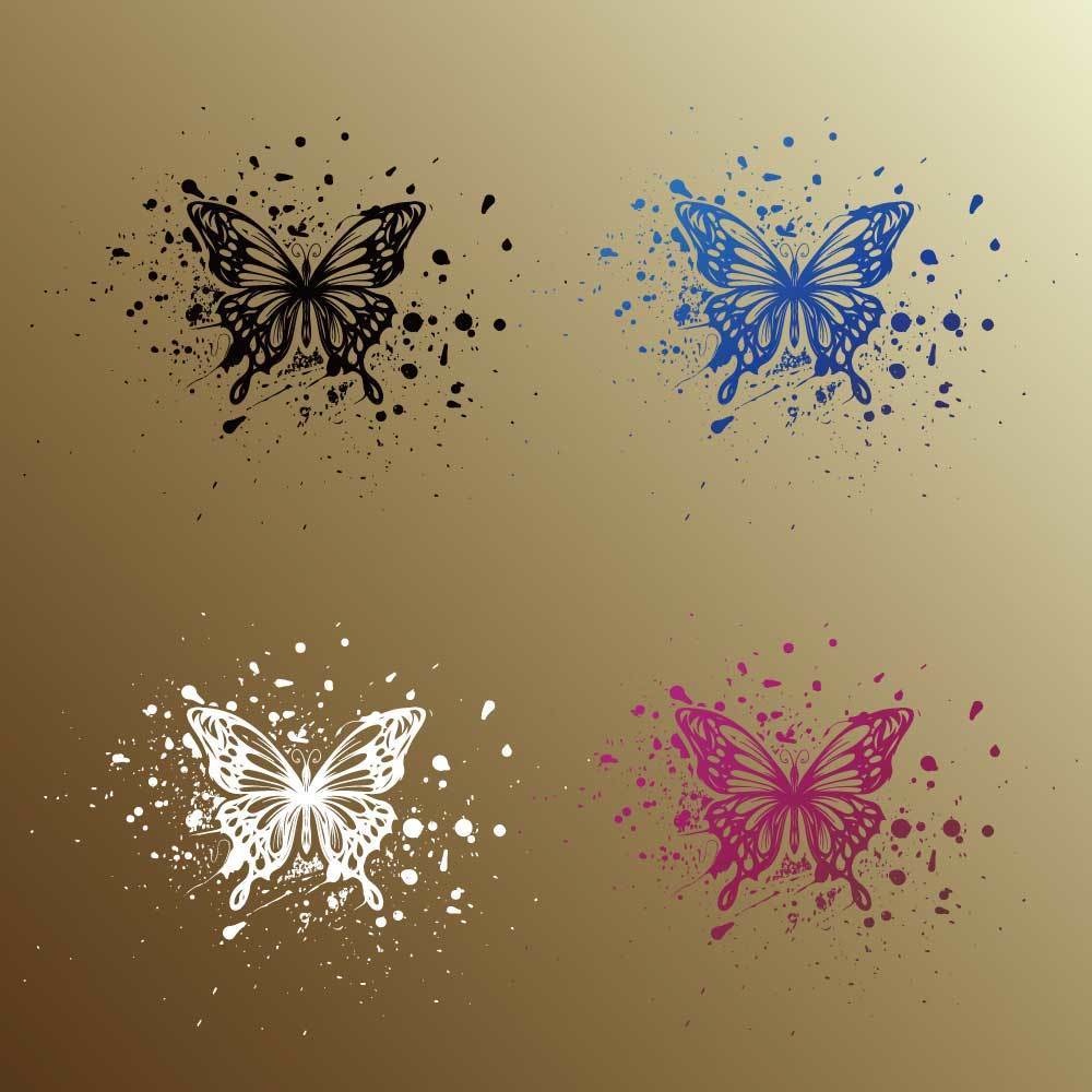 インク蝶々のタトゥー - vroidテクスチャと透過pngデザインセット