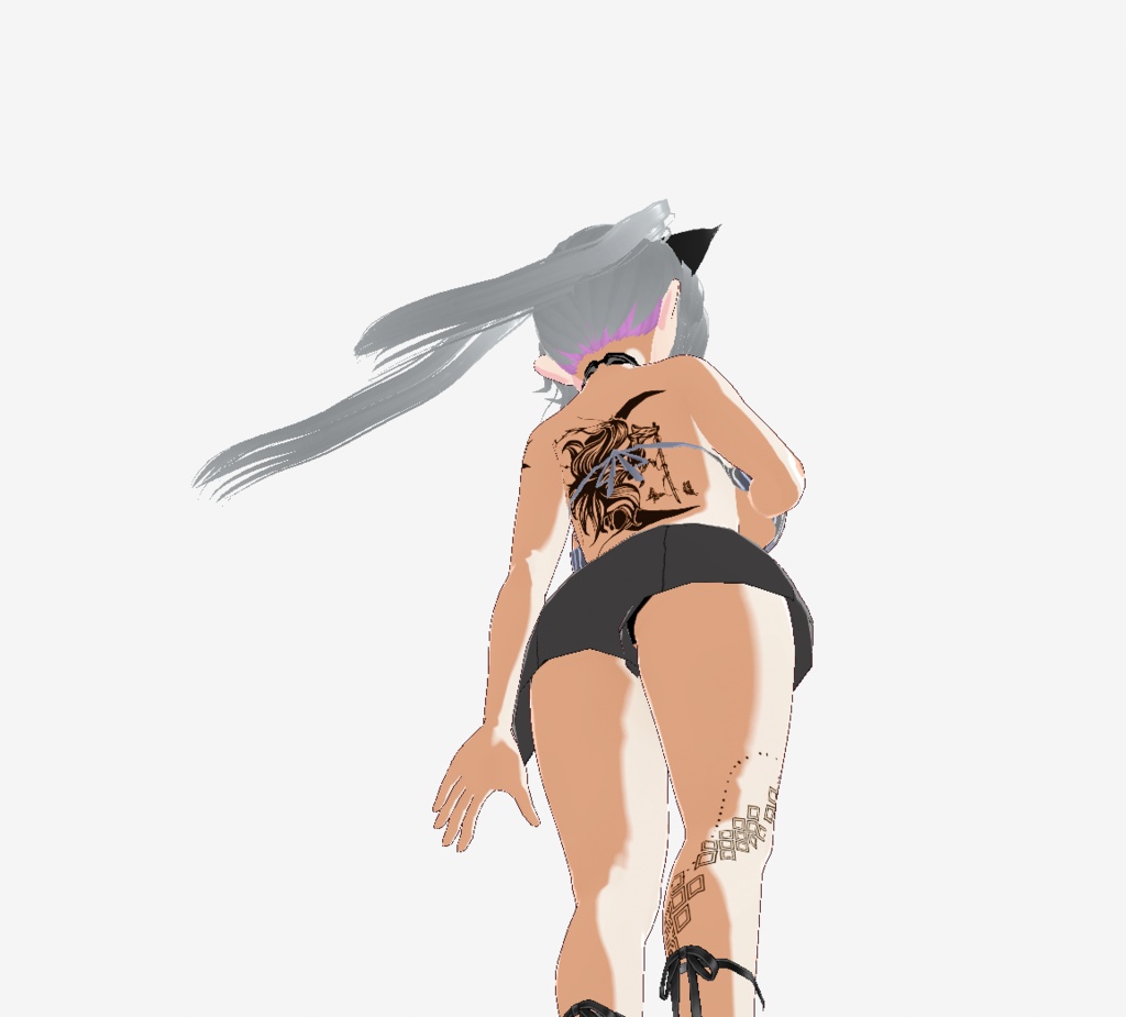 月下の九尾の狐 - 妖の気配を感じる不思議なタトゥー - vroidテクスチャ+高解像度png or ai(ベクター)